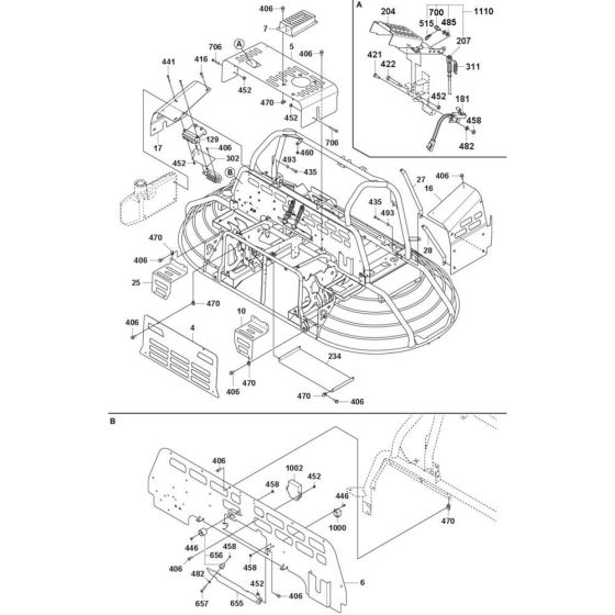 Panel Assembly for Husqvarna Trowel