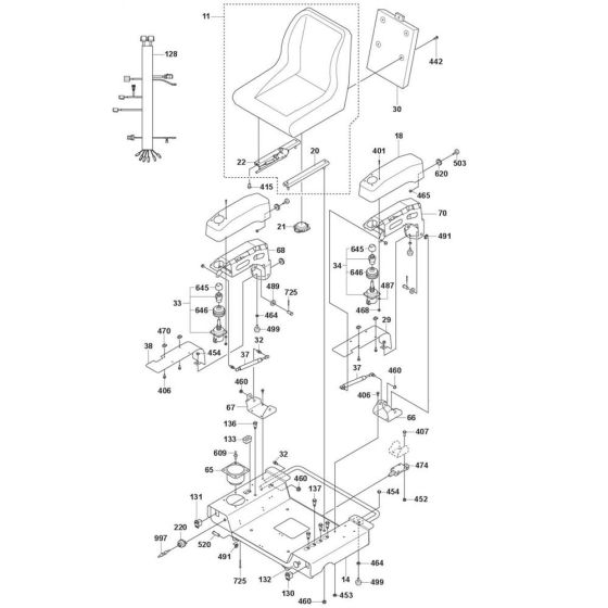 Seat Assembly for Husqvarna Trowel