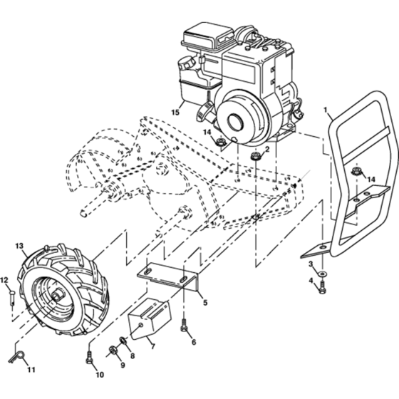 Mainframe, Right Side Assembly for Husqvarna CRT 52 Cultivator/Tiller