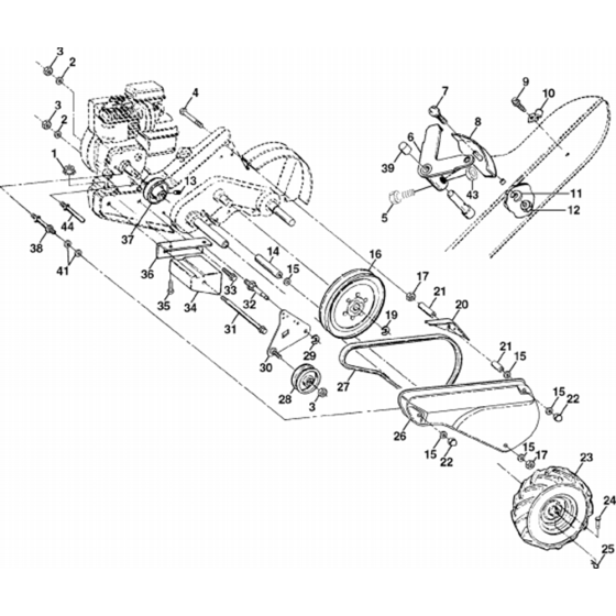 Mainframe, Left Side Assembly for Husqvarna CRT 53 Cultivator/Tiller