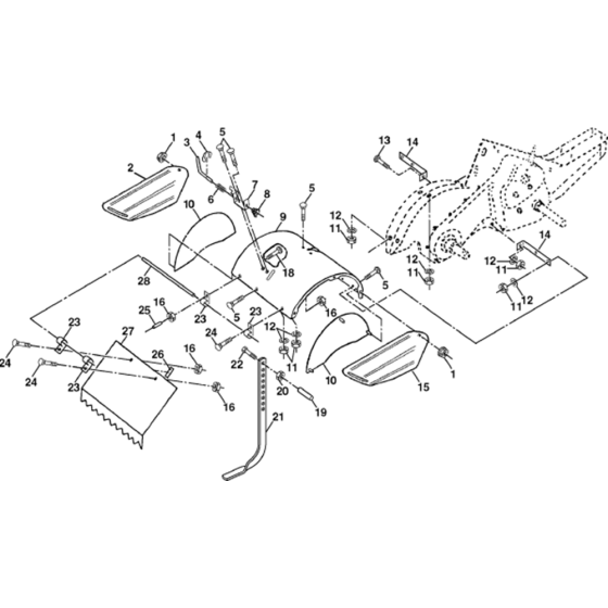 Tine Shield Assembly for Husqvarna CRT 53 Cultivator/Tiller