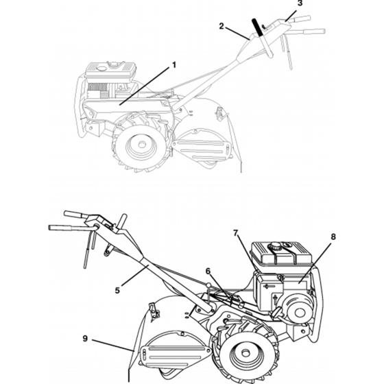 Decals for Husqvarna CRT 53 Cultivator/Tiller