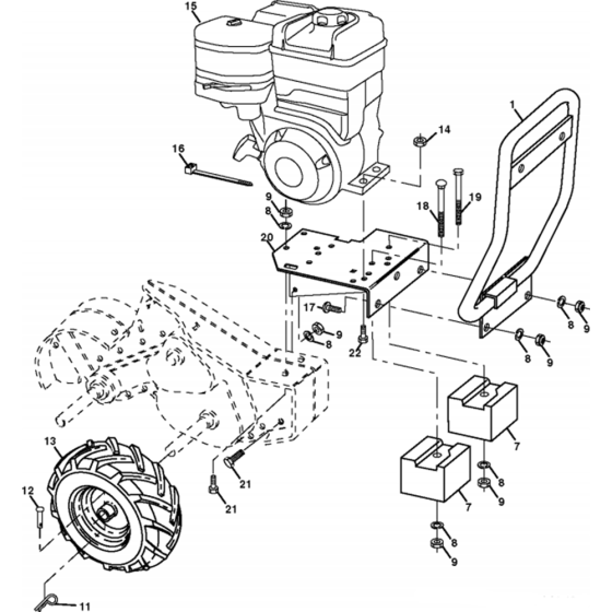 Mainframe, Right Side Assembly for Husqvarna CRT 81 Cultivator/Tiller