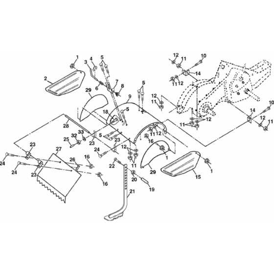 Tine Shield Assembly for Husqvarna CRT 83 Cultivator/Tiller