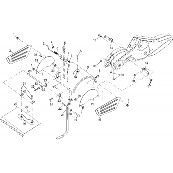 Tine Shield Assembly for Husqvarna CRT 900 LS Cultivator/Tiller