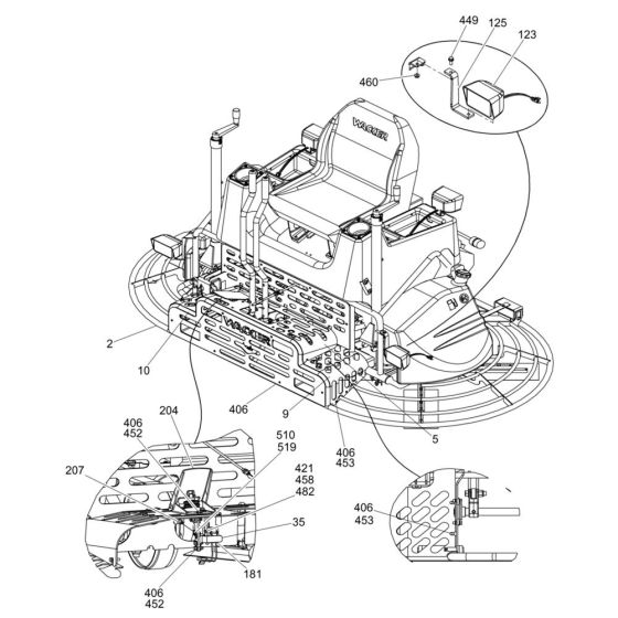 Front Assembly for Wacker Trowel