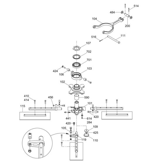 Blade Mechanism for Wacker Trowel