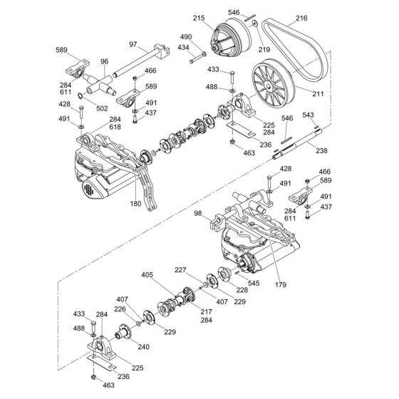 Drive Assembly for Wacker Trowel