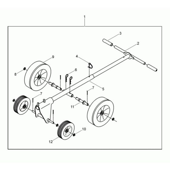 Wheel Assembly for Wacker Trowel