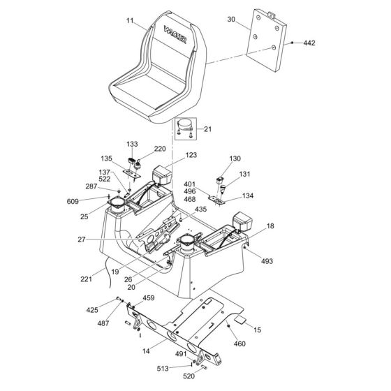 Seat Assembly for Wacker Trowel