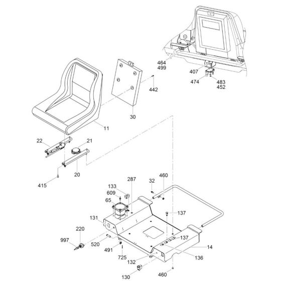 Seat Assembly for Wacker Trowel