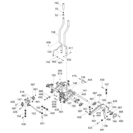 Steering Assembly for Wacker Trowel
