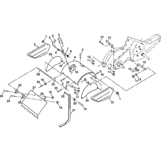 Tine Shield Assembly for Husqvarna CRTH 550 Cultivator/Tiller