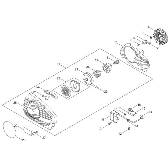 Starter, Magneto for ECHO CS-270WES Chainsaw