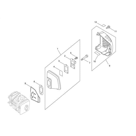 Muffler for ECHO CS-281WES Chainsaw