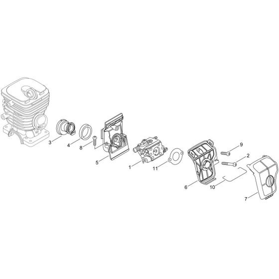 Air Cleaner, Carburettor for ECHO CS-310ES Chainsaw