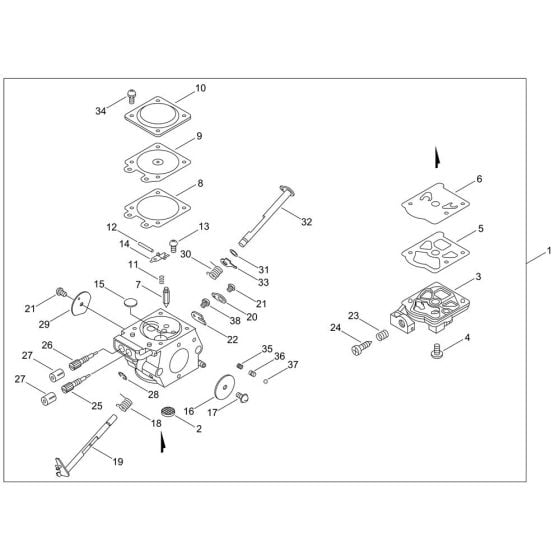 Carburettor for ECHO CS-310ES Chainsaw