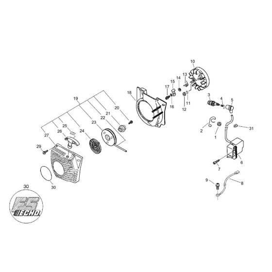 Starter, Magneto for ECHO CS-3700ES Chainsaw