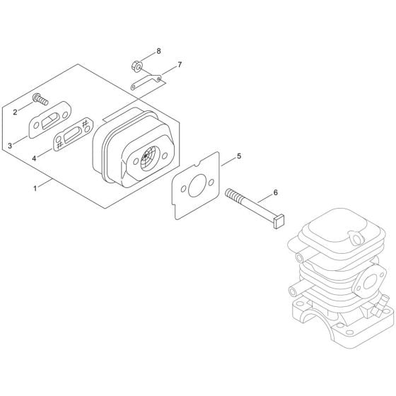 Muffler for ECHO CS-420ES Chainsaw