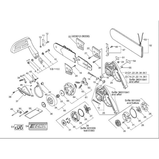 Clutch, Sprocket, Tools (S/N 36020670 and before) for ECHO CS-4400 Chainsaw