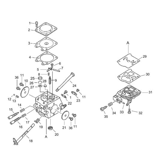 Carburettor (S/N 613855 and before) for ECHO CS-4400 Chainsaw