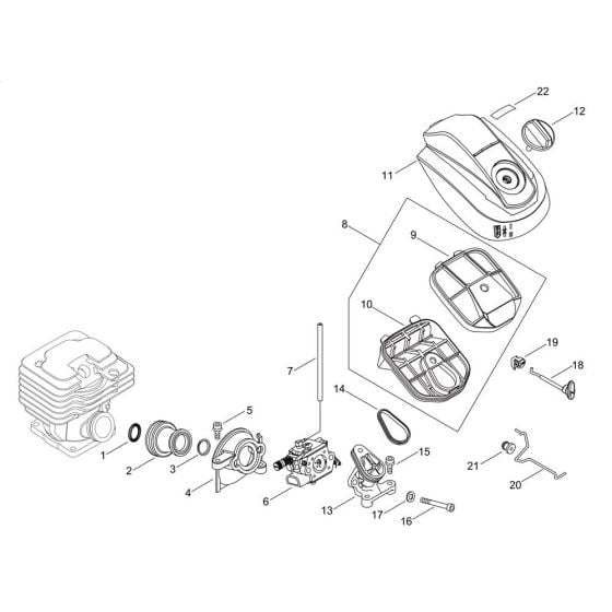 Air Cleaner, Magneto for ECHO CS-452ESX Chainsaw