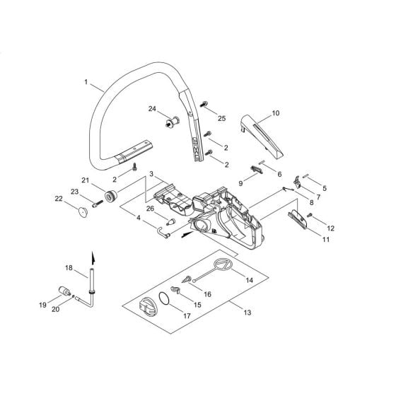 Handle for ECHO CS-490ES Chainsaw