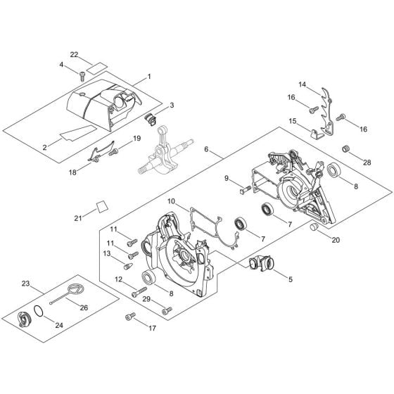 Crankcase for ECHO CS-590 Chainsaw