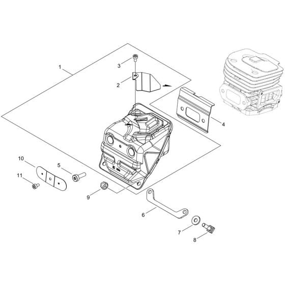 Muffler for ECHO CS-7310SX Chainsaw