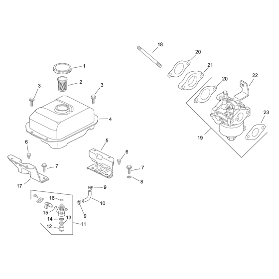 Fuel System for Kohler CS10 Engines