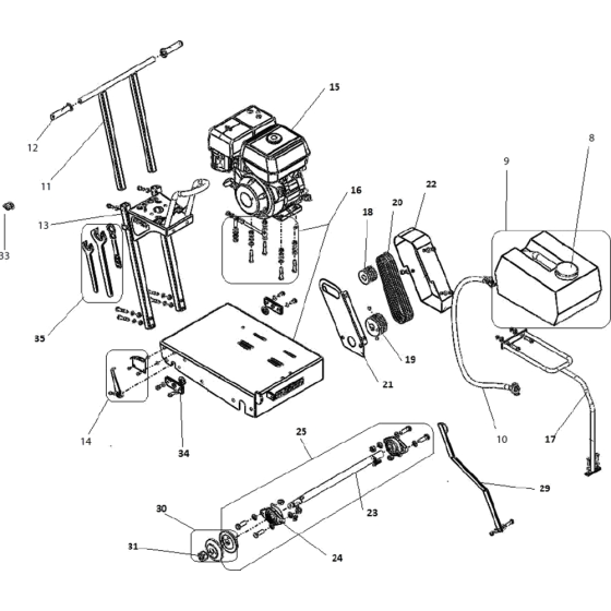 Motor Assembly for Norton Clipper CS401-P9 Floor Saw