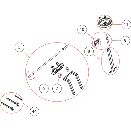 Operating Handle Assembly for Norton Clipper CS451-Diesel Floor Saw