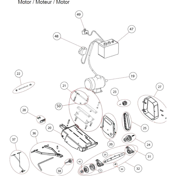 Motor Assembly for Norton Clipper CS451E Floor Saw