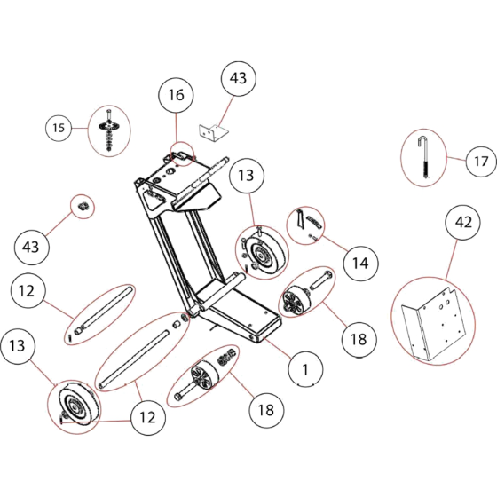 Main Frame Assembly for Norton Clipper CS451ET Floor Saw