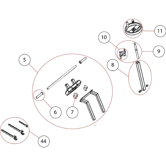 Operating Handle Assembly for Norton Clipper CS451ET Floor Saw