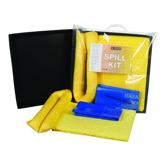 Chemical 15ltr Spill Kit, Flexi Tray + Pads & Socks for Spills Clean up