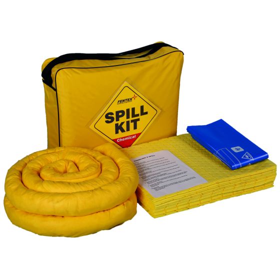 Chemical Spill Kit 50ltr in a Shoulder Bag Contains Absorbent Socks & Pads