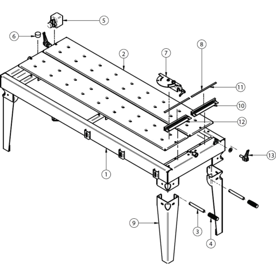 Main Frame Assembly for Norton Clipper CST100-230V Table Saw