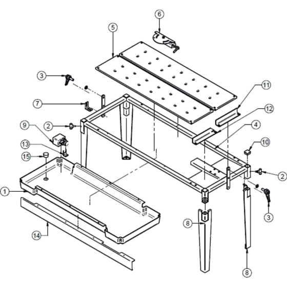 Main Frame Assembly for Norton Clipper CST120-UNO Table Saw