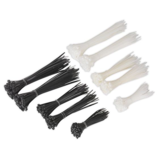 Cable Tie Assortment Black/White Pack of 600