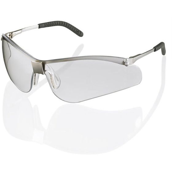 Traders Milano Spectacles Wrap Round eye-wear Metal Frame EN 166:1 F Clear