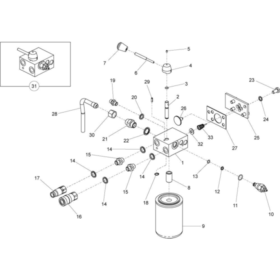 Valve Assembly for Belle Cub 20-90 (PAN) Hydraulic Power Pack