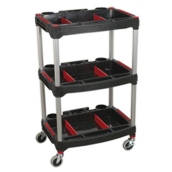 Workshop Trolley 3-Level Composite with Parts Storage Sealey Part No. CX313