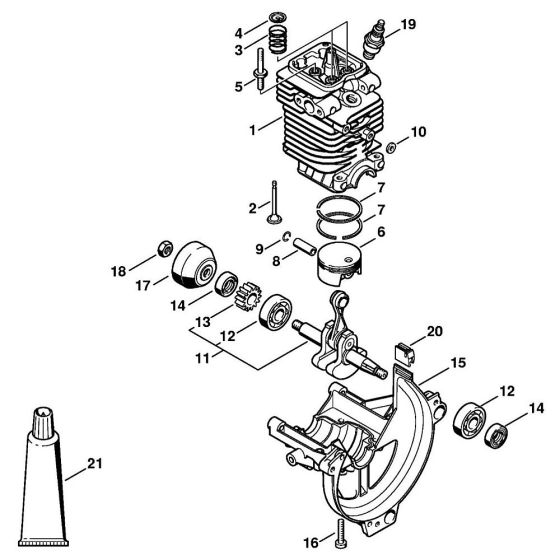 Cylinder & Engine Pan for Stihl FR130T