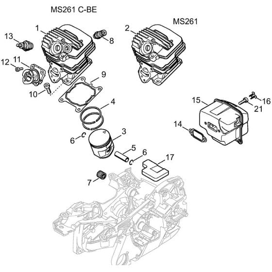 Cylinder Assembly for Stihl MS261