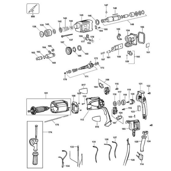 Main Assembly for DeWalt D25003K