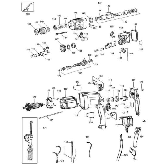 Main Assembly for DeWalt D25003K