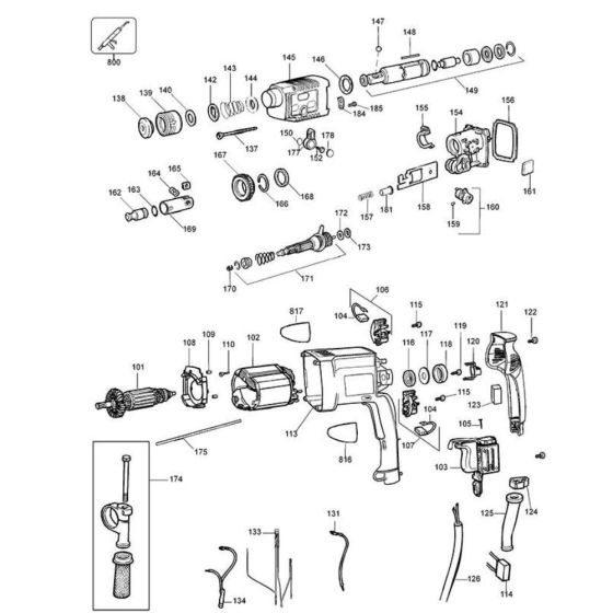 Main Assembly for DeWalt D25003K