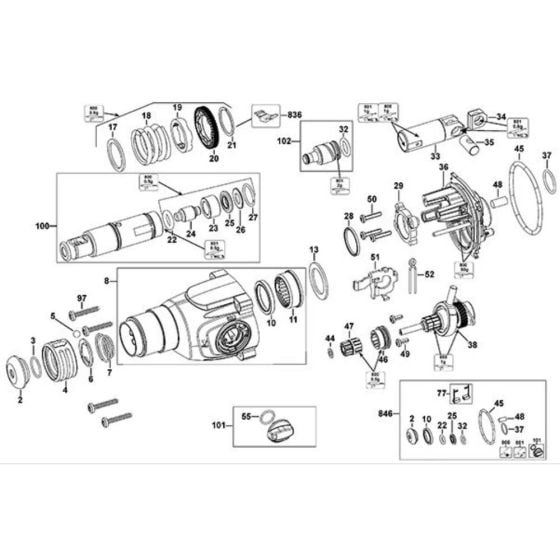 Intershaft Assembly for DeWalt D25032 Rotary Hammer