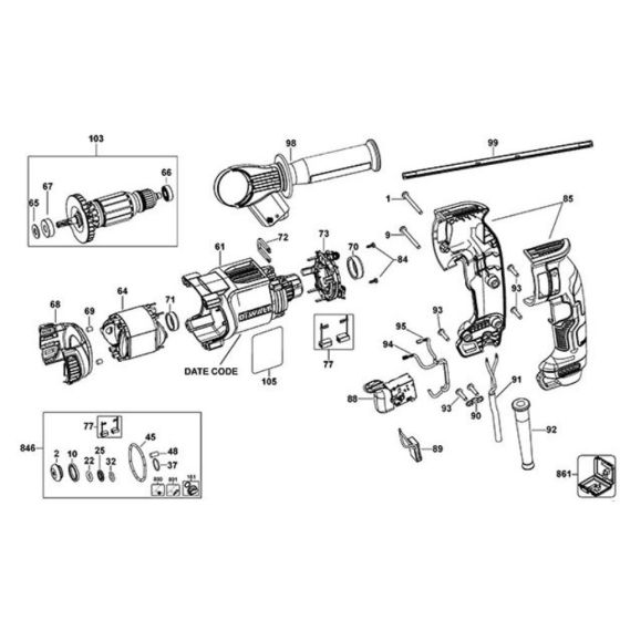 Main Assembly for DeWalt D25032